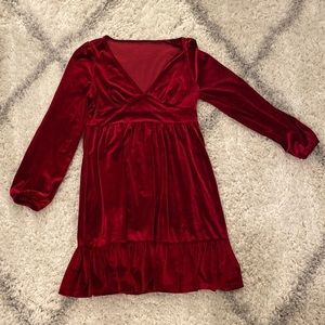 Halara red long sleeve dress